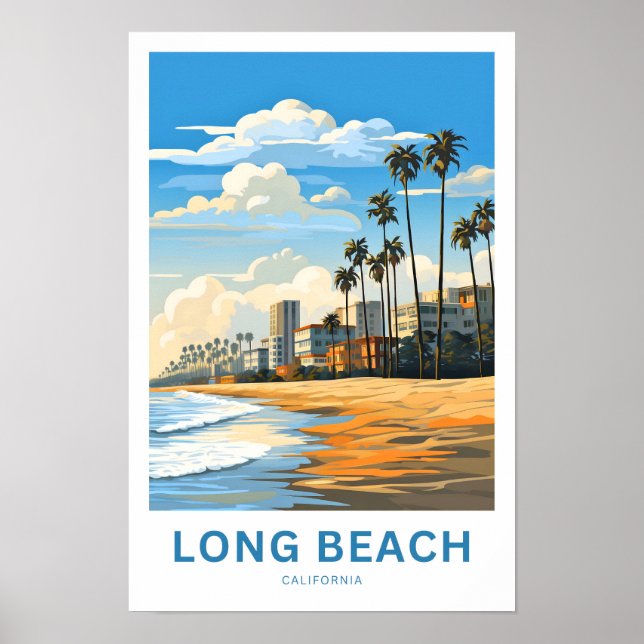 Long Beach California Travel Skriv ut Poster (Framsidan)