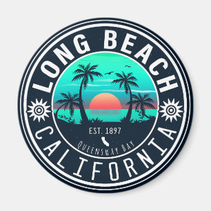 Long Beach California Tropical Sunset Souvenir 70 Magnet