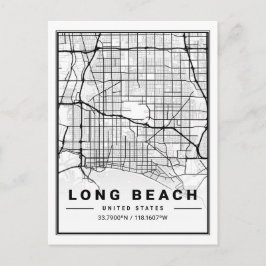 Long Beach California USA Travel City Karta Vykort
