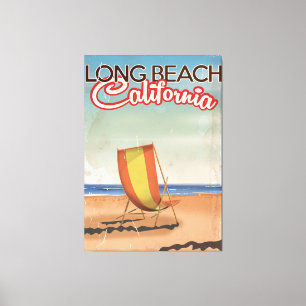 Long Beach California vintage resor poster Canvastryck