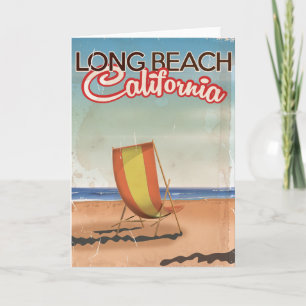 Long Beach California vintage resor poster Helgkort