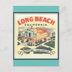 Long Beach California vintage resor vykort