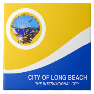 Long Beach City flagga Kakelplatta