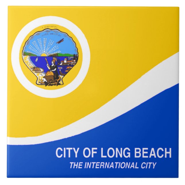 Long Beach City flagga Kakelplatta (Framsidan)