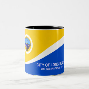 Long Beach City flagga Två-Tonad Mugg