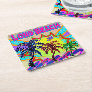 Long Beach Eexternal Underlägg Papper Kvadrat