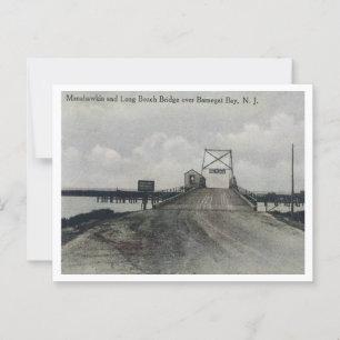 Long Beach Island LBI NJ Barnegat Bay Bridge 1910 Vykort