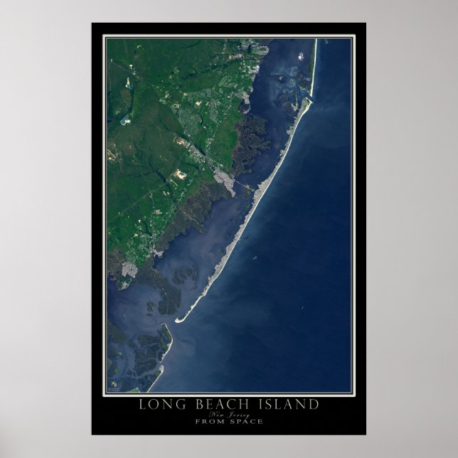 Long Beach Island New jersey Satellite Poster Kart (Framsidan)
