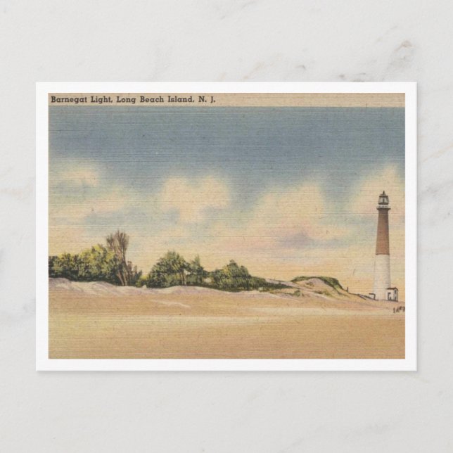 Long Beach Island NJ, Barnegat Light 1946 Inspirer Vykort (Framsida)