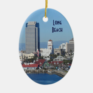 Long Beach Kalifornien Julgransprydnad Keramik