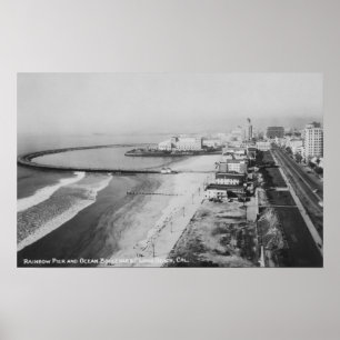 Long Beach, Kalifornien regnbågepir och hav Poster