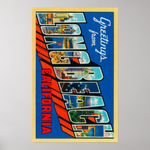 Long Beach Kalifornien - stora brevplatser Poster