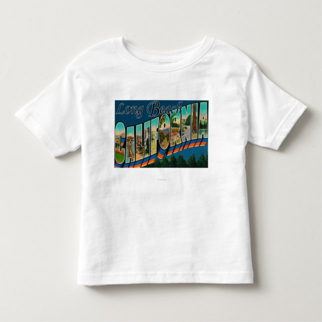 Long Beach Kalifornien - stora brevplatser T-shirt (Framsida)
