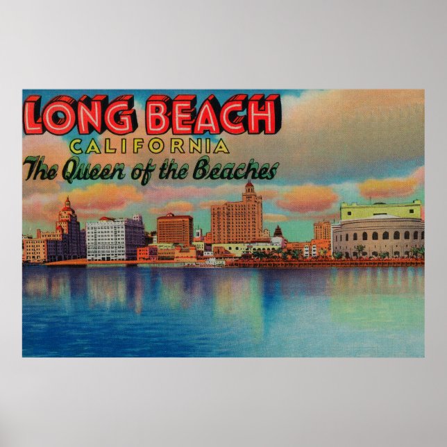 Long Beach, Kalifornien - The Queen of Beacher Poster (Framsidan)