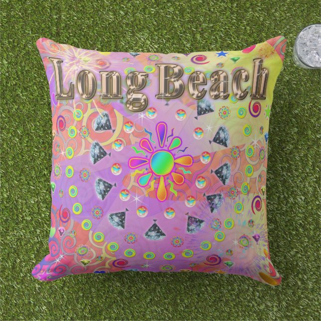Long Beach Lucky Golden Pillow Kudde (Gräs)