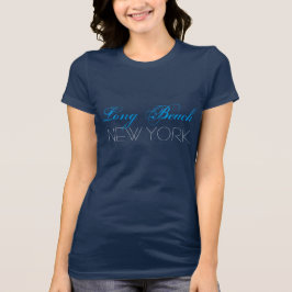 Long Beach New York Blue and Black anpassningsbar T-shirt