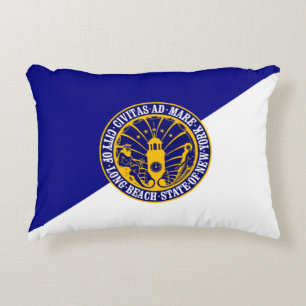 Long Beach, New York Flagga Prydnadskudde