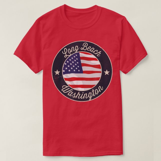 Long Beach - Patriotic Washington Souvenir T-Shirt (Design framsida)