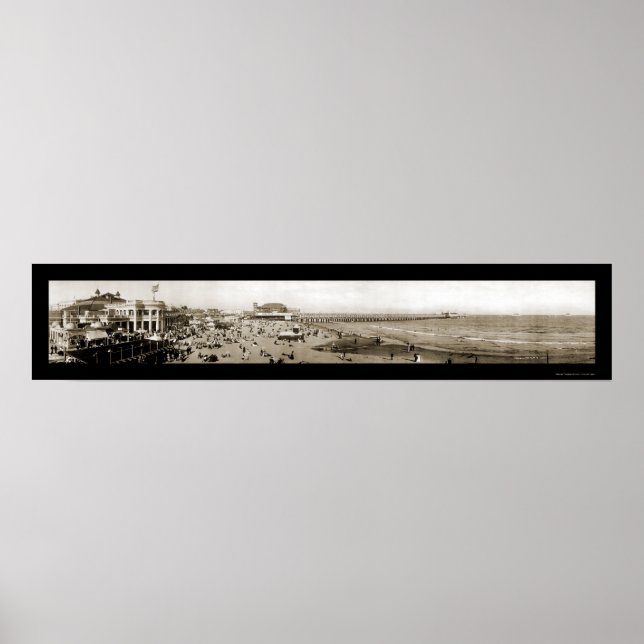 Long Beach Pier CA Photo 1907 Poster (Framsidan)