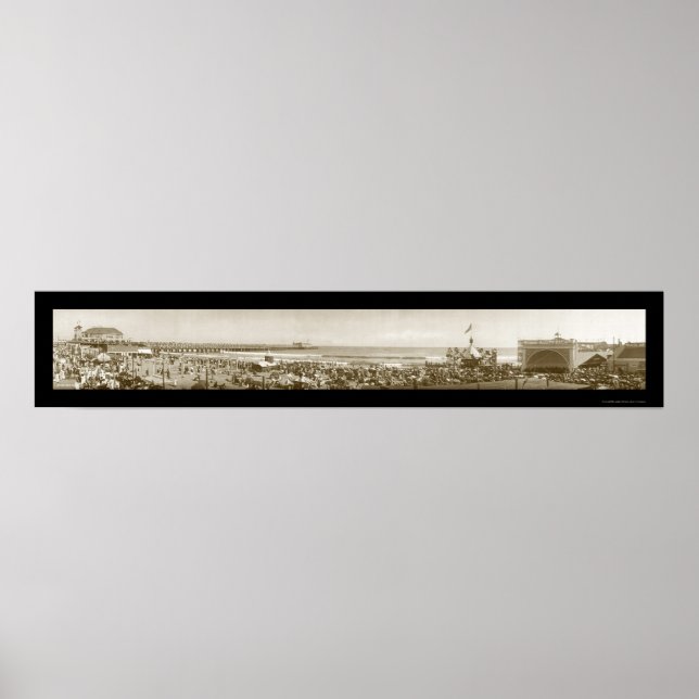 Long Beach Pier, CA Photo 1911 Poster (Framsidan)