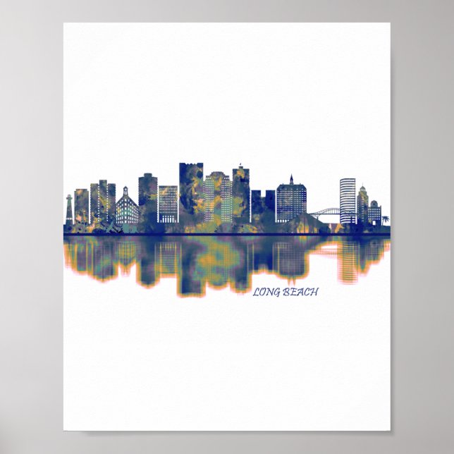 Long Beach Skyline Poster (Framsidan)