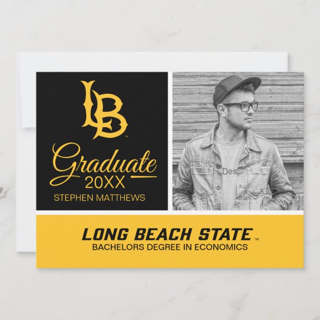 Long Beach State Logo Examen Inbjudningar (Framsida)