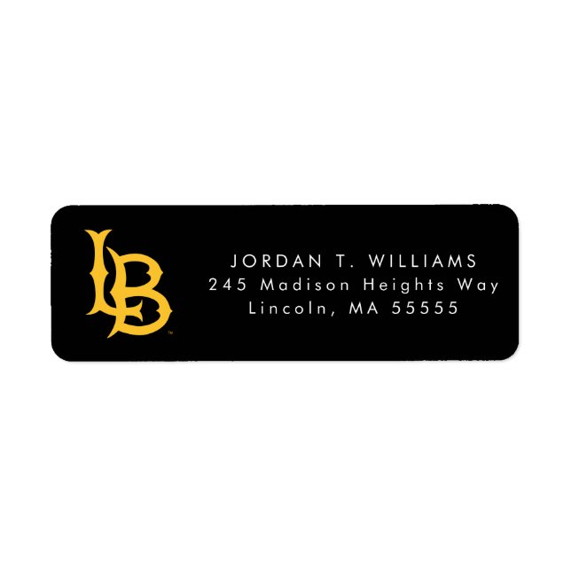 Long Beach State Logo Examen Returadress Etikett (Framsidan)