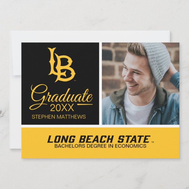 Long Beach State Logotyp Examen Inbjudningar (Framsida)