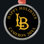 Long Beach State-Logotyp Julgransprydnad Metall<br><div class="desc">Kolla in den här stilen i Kalifornien Universiteten Long Beach! Visa upp Kaliforniens statspris med de nya Universiteten-produkterna. De gör perfekterna till student,  aluminiumoxid,  familj,  vän eller fläkt i ditt liv. Alla dessa Zazzle-produkter är anpassade med ditt namn,  klassår eller klubb. Gå Long Beach!</div>