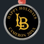 Long Beach State-Logotyp Julgransprydnad Metall<br><div class="desc">Kolla in den här stilen i Kalifornien Universiteten Long Beach! Visa upp Kaliforniens statspris med de nya Universiteten-produkterna. De gör perfekterna till student,  aluminiumoxid,  familj,  vän eller fläkt i ditt liv. Alla dessa Zazzle-produkter är anpassade med ditt namn,  klassår eller klubb. Gå Long Beach!</div>