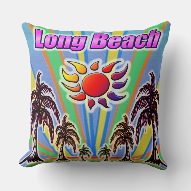 Long Beach Summer Kärlek Pillow Kudde (Framsida)