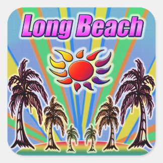 Long Beach Summer Kärlek Sticker Fyrkantigt Klistermärke