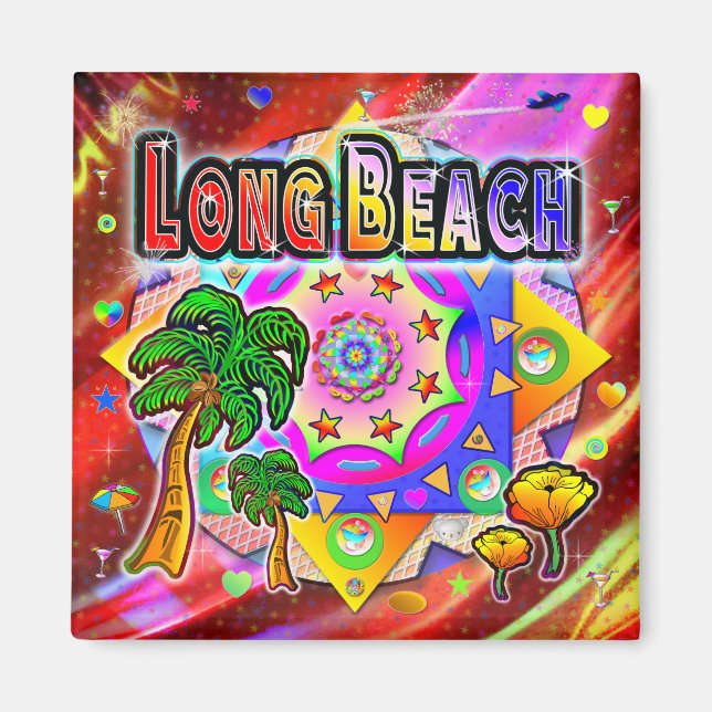 Long Beach Tropical Friends Magnet (Framsidan)
