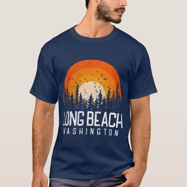 Long Beach Washington Wa 70S 80S vänner T Shirt (Framsida)