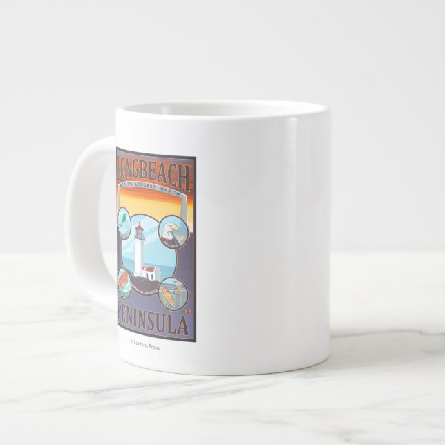 Long Beach, WashingtonTravel Jumbo Mugg (Framsida vänster)