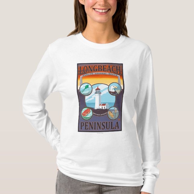 Long Beach WashingtonTravel Tee Shirt (Framsida)