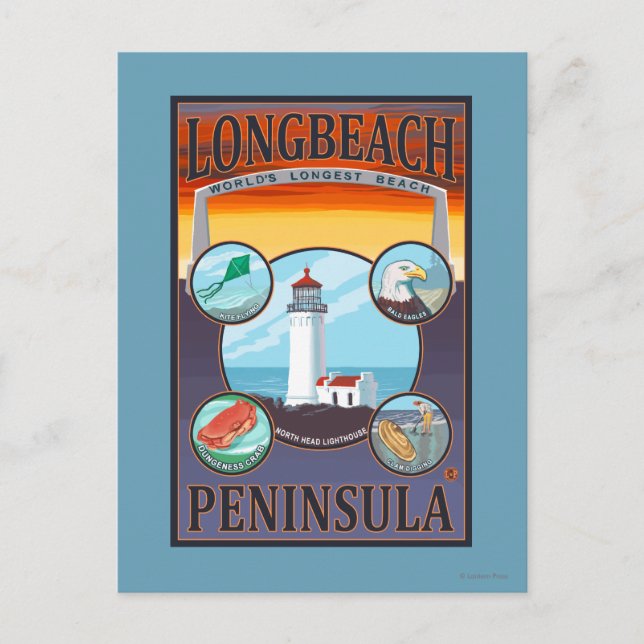 Long Beach, WashingtonTravel Vykort (Framsida)