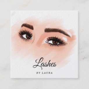 Long Benice Lash Öga och Brows Hand plockade Fyrkantigt Visitkort