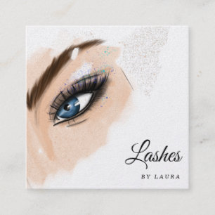 Long Benice Lash Öga och Brows Hand plockade Fyrkantigt Visitkort
