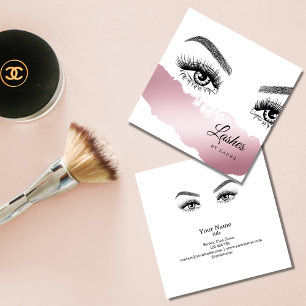 Long Benice Lash Öga och Brows Hand plockade Fyrkantigt Visitkort