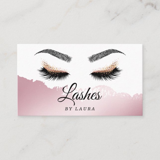 Long Benice Lash Öga och Brows Hand plockade Visitkort (Framsida)