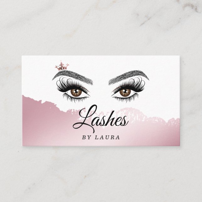 Long Benice Lash Öga och Brows Hand plockade Visitkort (Framsida)