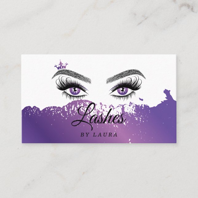 Long Benice Lash Öga och Brows Hand plockade Visitkort (Framsida)