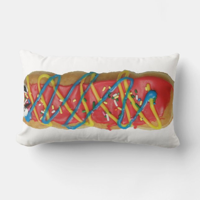 Long Bismark Doughnut Donut Snack Food Lumbarkudde (Framsida)