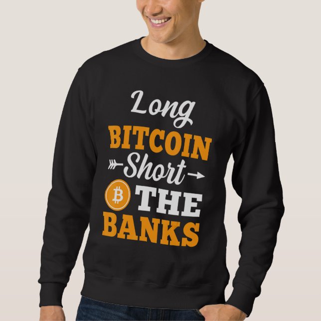 Long Bitcoin Kort Banker Crypto Meem Manar Wome Lång Ärmad Tröja (Framsida)