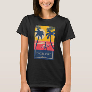 Long Boat Nyckel Florida Retro Surfer Beach Design T Shirt