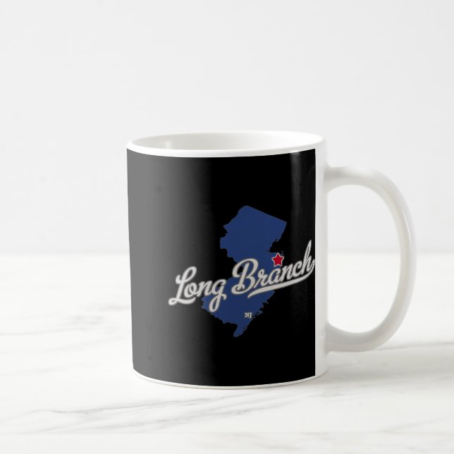 Long Branch New Jersey Nj Map  Kaffemugg (Höger)
