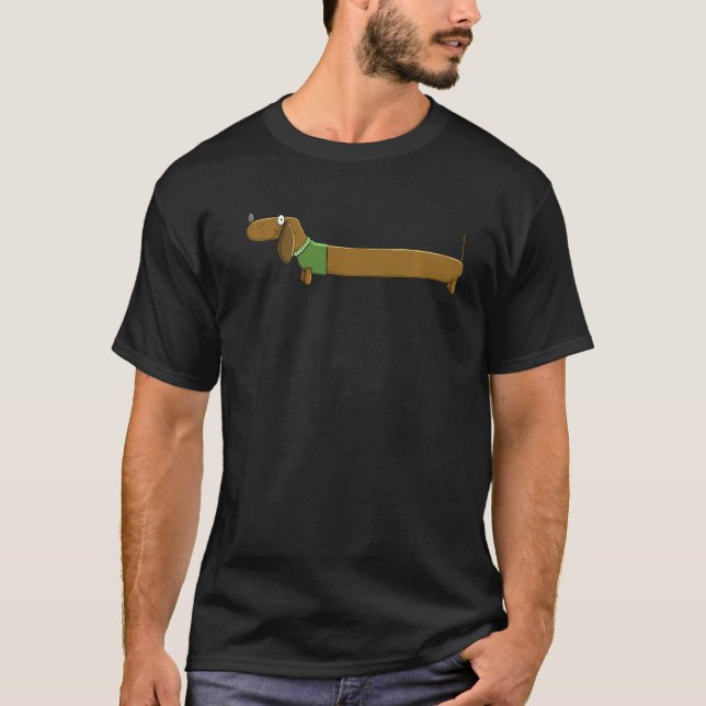 Long Dachshund for Teckel I Dackel Fläkt T Shirt (Framsida)