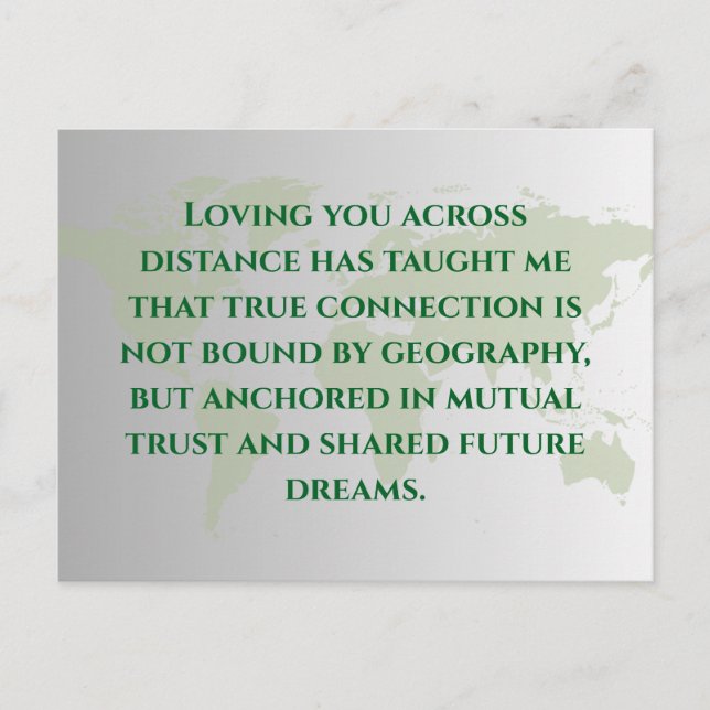 Long Distance Relationship Quote Postcard | Miles  Vykort (Framsida)