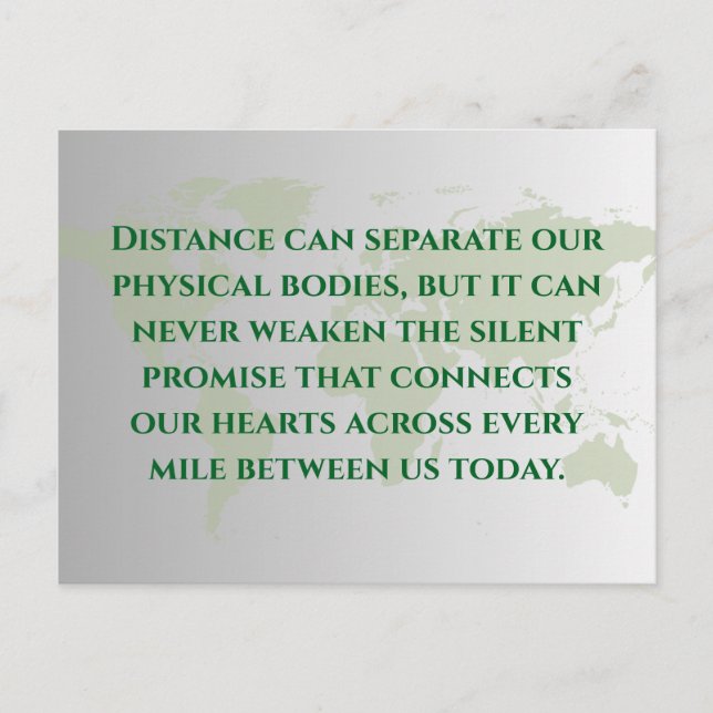 Long Distance Relationship Quote Postcard | Miles  Vykort (Framsida)